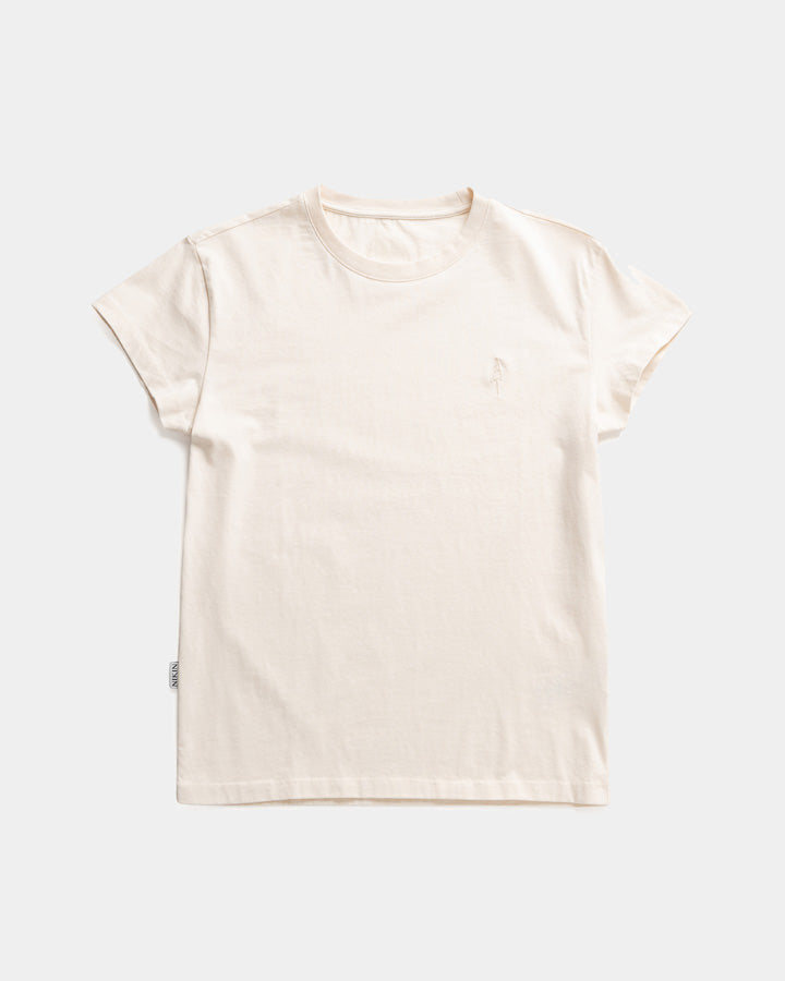 NIKIN TreeShirt Women Porcelain T-Shirt, GOTS-zertifiziert, Bio-Baumwolle, off-white, kurzärmelig.