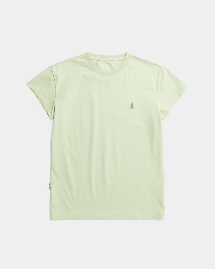 NIKIN TreeShirt Women Cool Matcha T-Shirt Damen, Bio-Baumwolle, hellgrün, kleines Baum-Logo.