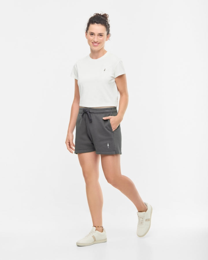 NIKIN TreeShirt & TreeShorts Jogging Women Set, Damen Sportbekleidung, weiss, atmungsaktiv, für Fitness.