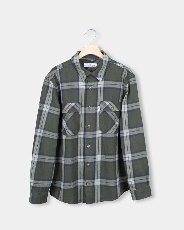 TreePlanter Overshirt Check Ash Green-Navy - SHIRT - NIKIN