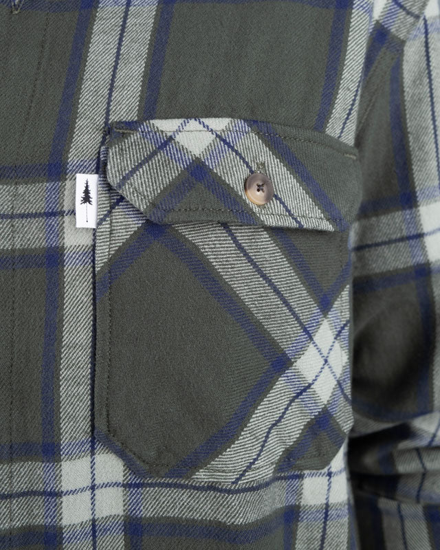 TreePlanter Overshirt Check Ash Green-Navy - SHIRT - NIKIN
