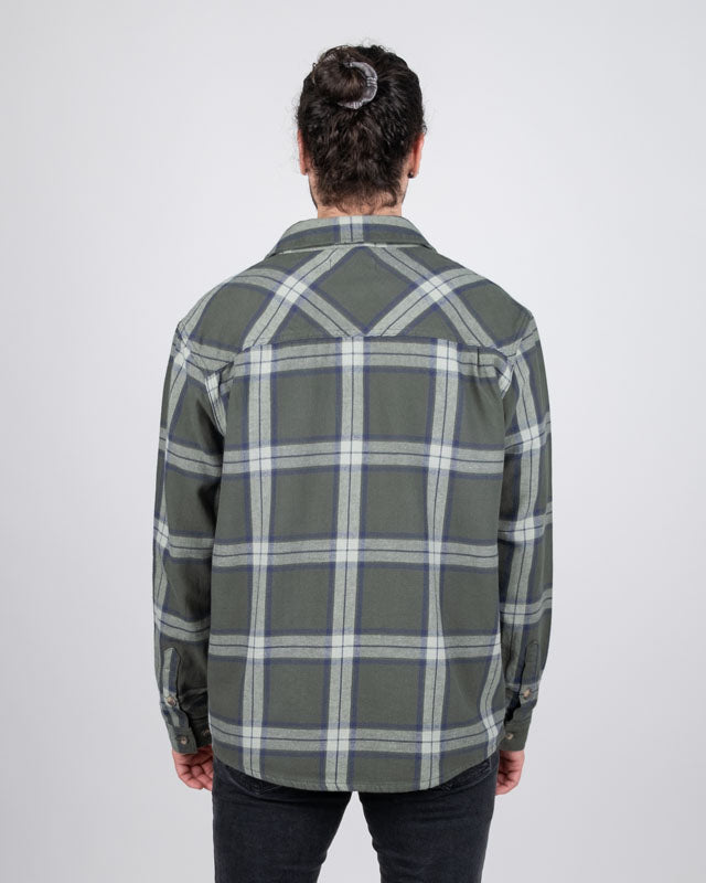 TreePlanter Overshirt Check Ash Green-Navy - SHIRT - NIKIN