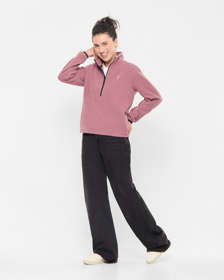 TreeFleece Quarter Zip Women Astrodust