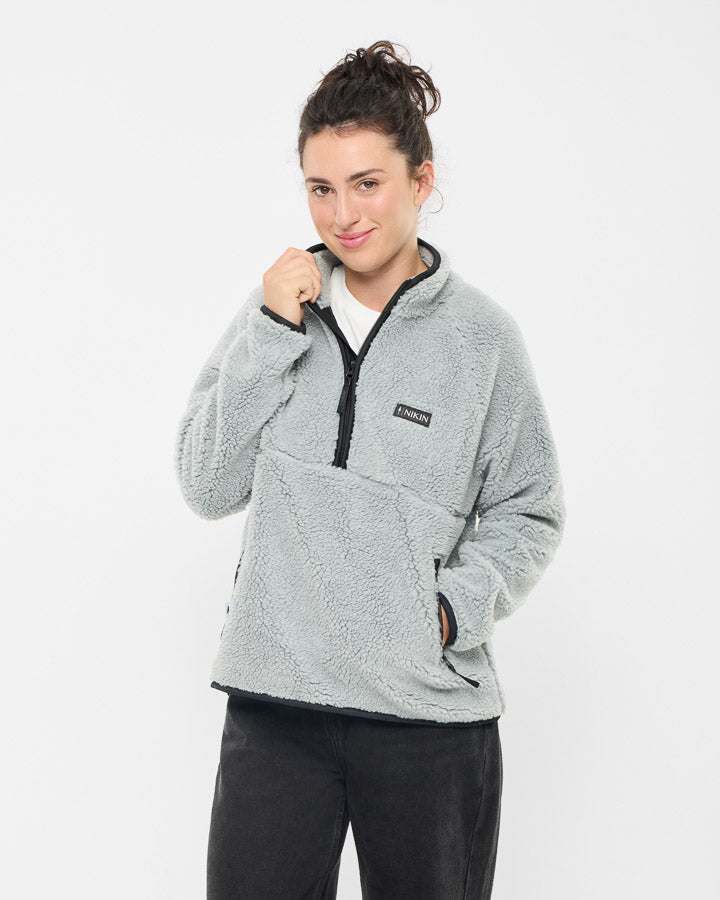 TreeFleece Teddy Pull Femme Gris chiné