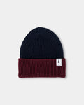 Treeanie Ribbed Colorblock Navy-Bordeaux - BEANIE - NIKIN