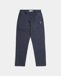 The Urban Explorer TreePants in navy blue feature a drawstring waist, side pockets, and a small white tree logo on the left thigh—laid flat on a white background, ideal for outdoor adventures.
