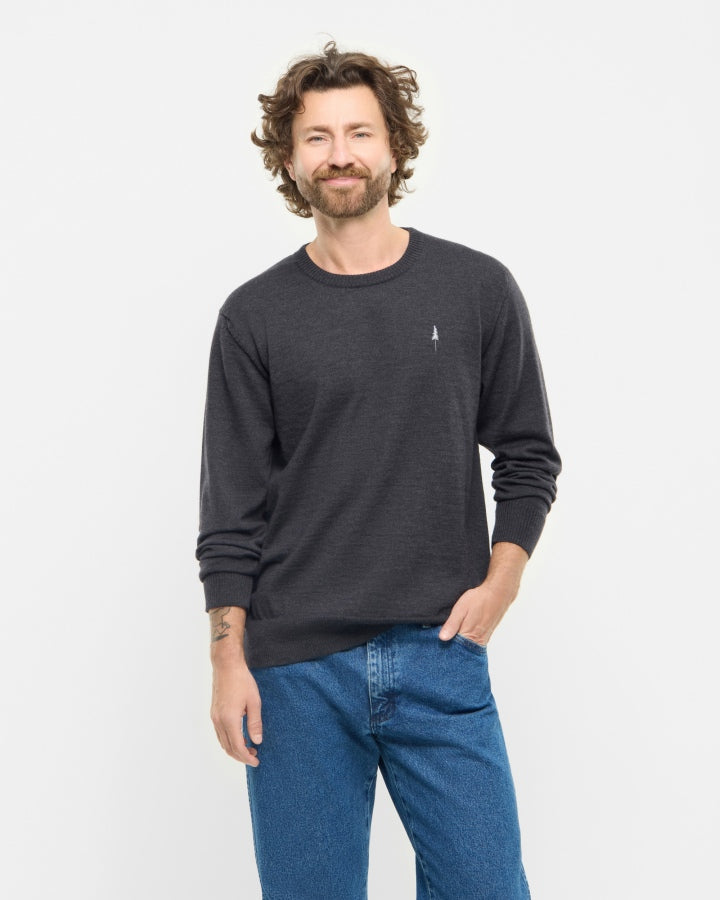 Pull TreePullover Laine mérinos Anthracite chiné