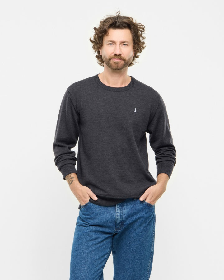 Pull TreePullover Laine mérinos Anthracite chiné