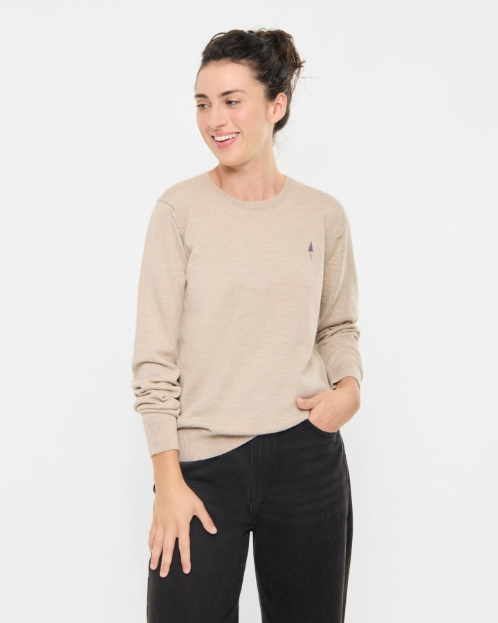 TreePullover Laine Mérinos Femme Caramel Mel
