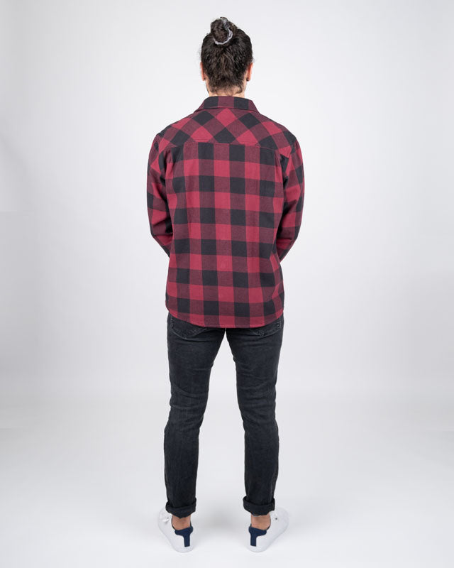 TreePlanter Overshirt Check Deep Maroon-Black
