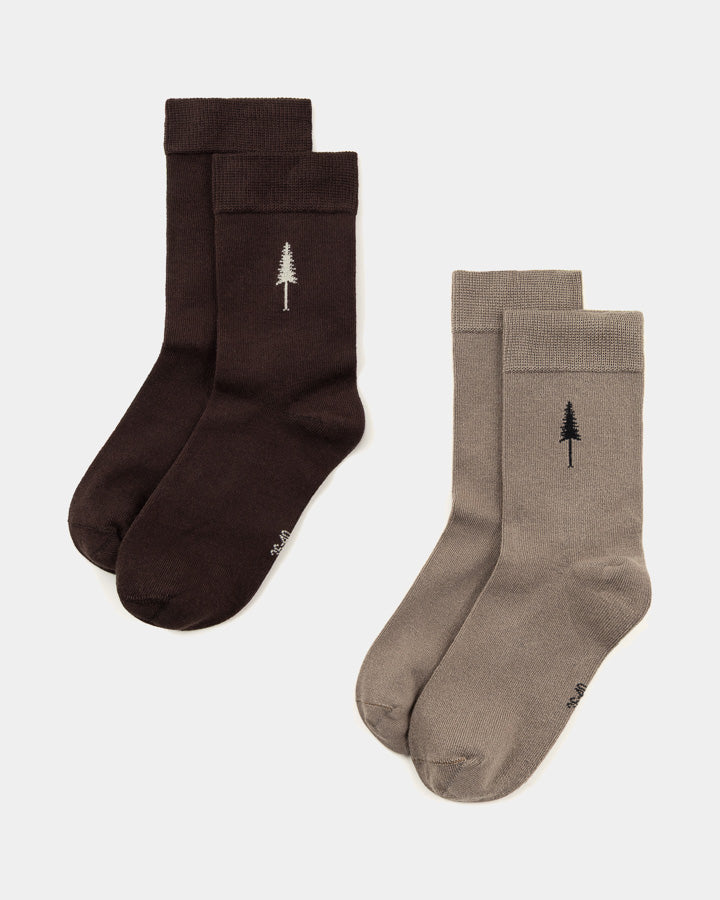 TreeSocks Standard Single Bundle Frêne Taupe-Chêne Foncé