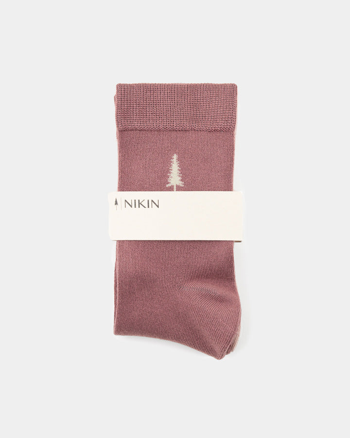 NIKIN  TreeSocks Standard Single Bundle Socken, Italian Clay-Rose Gold, TENCEL Lyocell, kleines Baum-Design.
