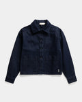 NIKIN TreeJacket Denim ReCotton Damenjacke, Recycling-Baumwolle, langärmelig, Dunkelindigo.
