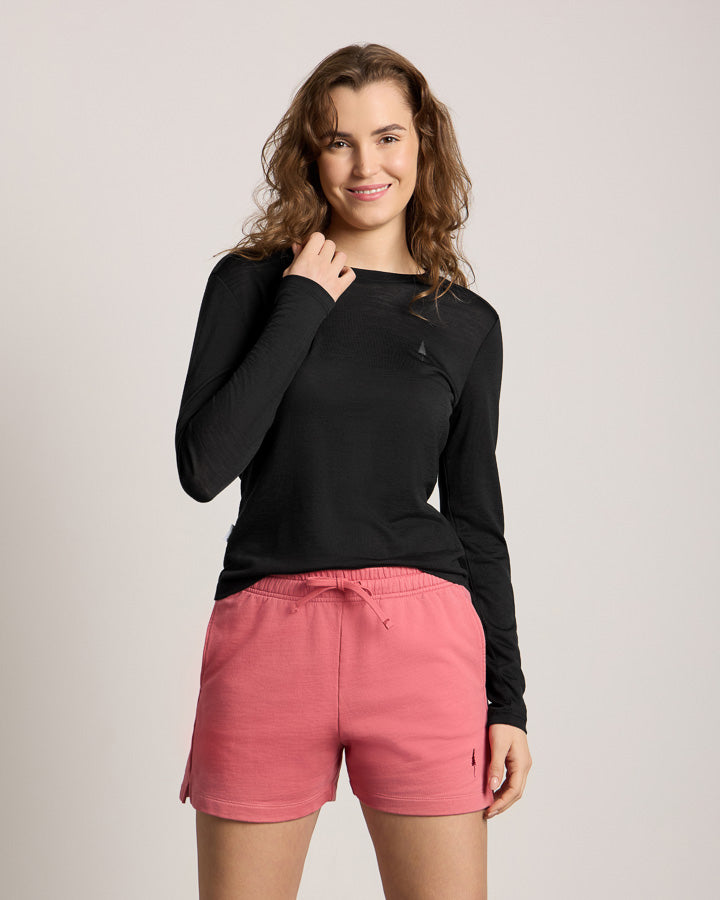 TreeShirt Long Sleeve Wool Slim Women Black