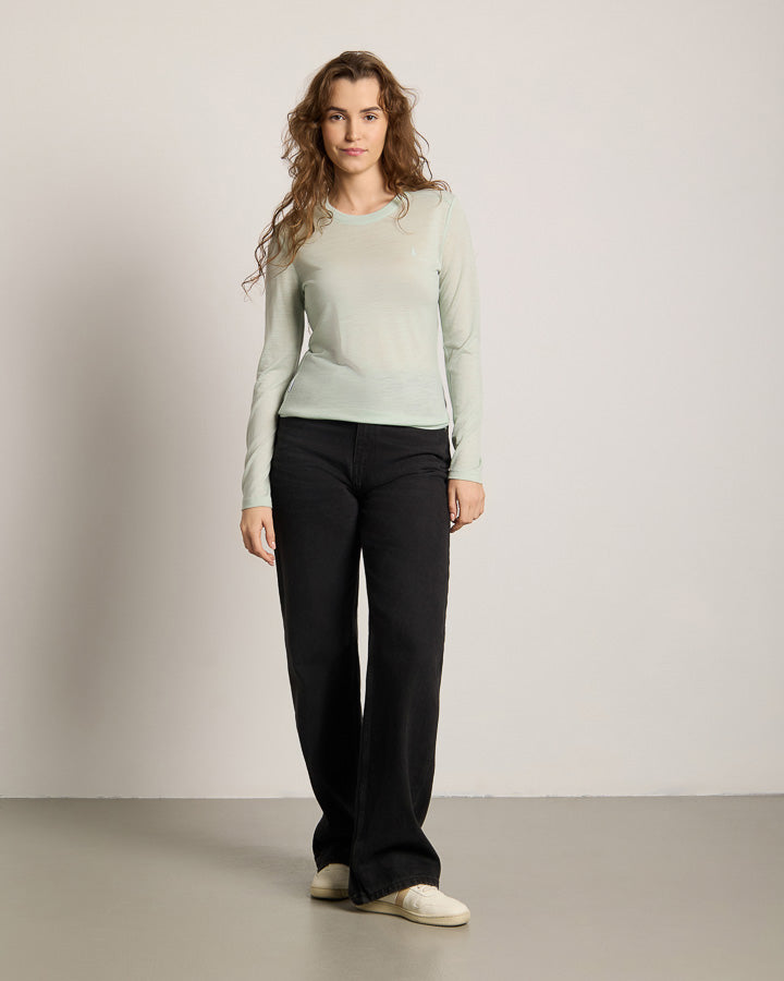 TreeShirt Manches longues laine slim femme menthe fraîche