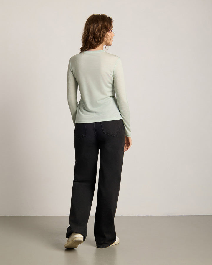 TreeShirt Manches longues laine slim femme menthe fraîche