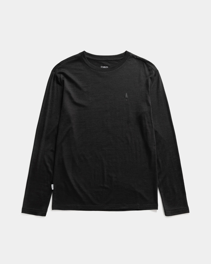TreeShirt Longsleeve Wool Slim Dark Anthracite Mel