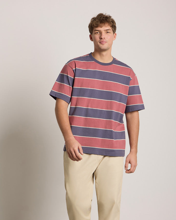 TreeShirt Striped Oversized Dark Ink-Blush