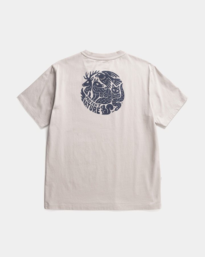 NIKIN  TreeShirt Protect Nature Damen T-Shirt, nachhaltig, Relaxed Fit, Morning Clay, navy Grafik.