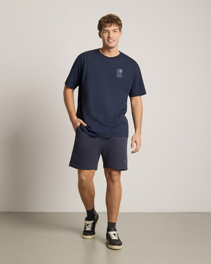 NIKIN TreeShirt Pale Blue Dot Relaxed Dark Navy Herren T-Shirt, kurzarm, entspannt geschnitten, Baumwolle.