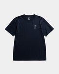 NIKIN TreeShirt Pale Blue Dot Relaxed Dark Navy T-Shirt, Bio-Baumwolle, nachhaltig, kleines NIKIN Logo links.