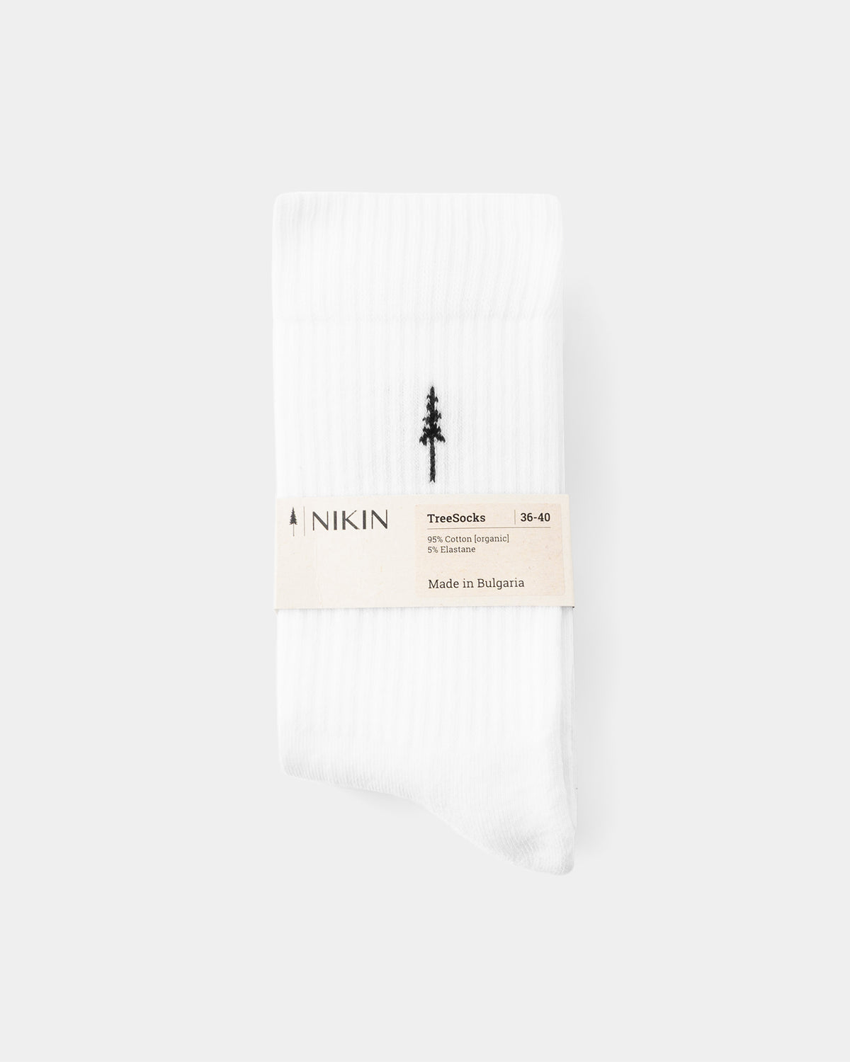 TreeSocks Ribbed Classic 2-Pack White