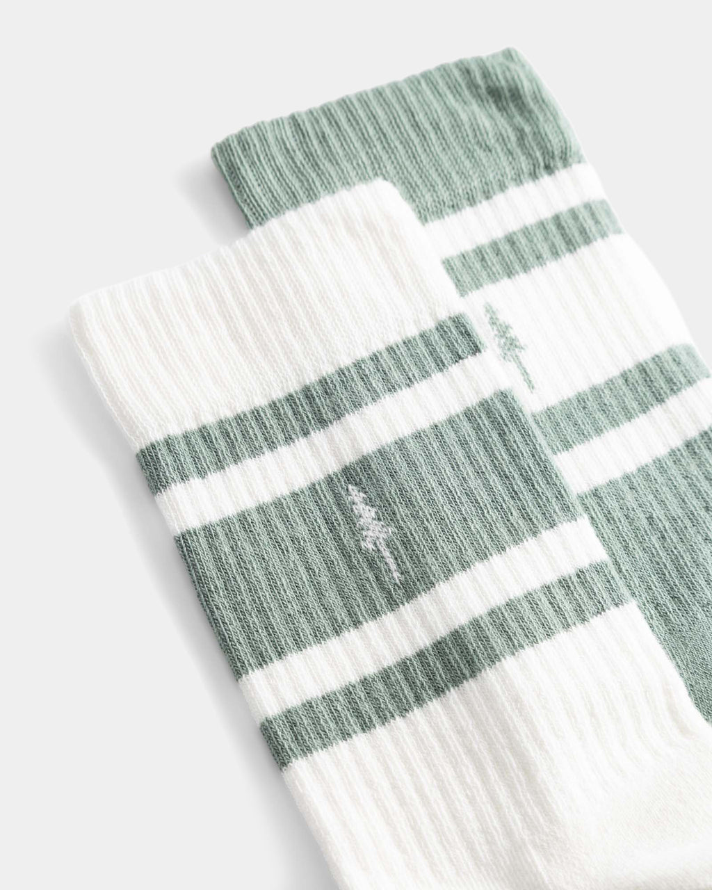 NIKIN TreeSocks 2er-Pack Socken, gerippt, grün-weiß gestreift, Bio-Baumwolle, in Europa hergestellt.