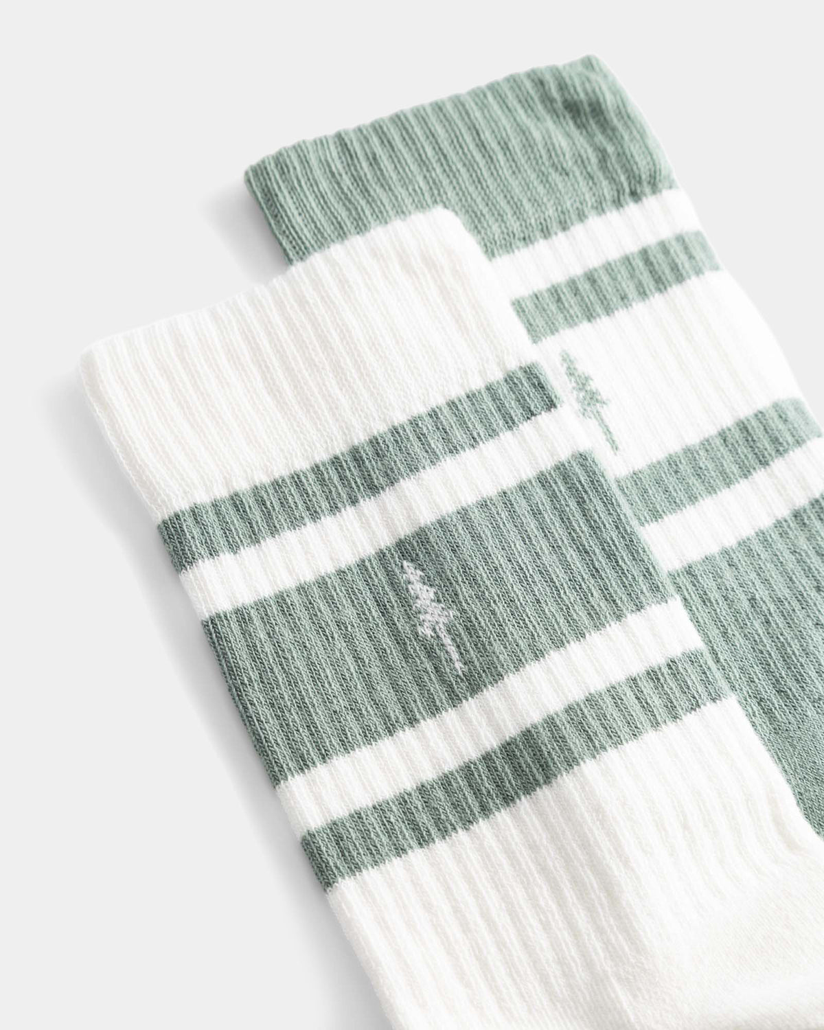 NIKIN TreeSocks 2er-Pack Socken, gerippt, grün-weiß gestreift, Bio-Baumwolle, in Europa hergestellt.