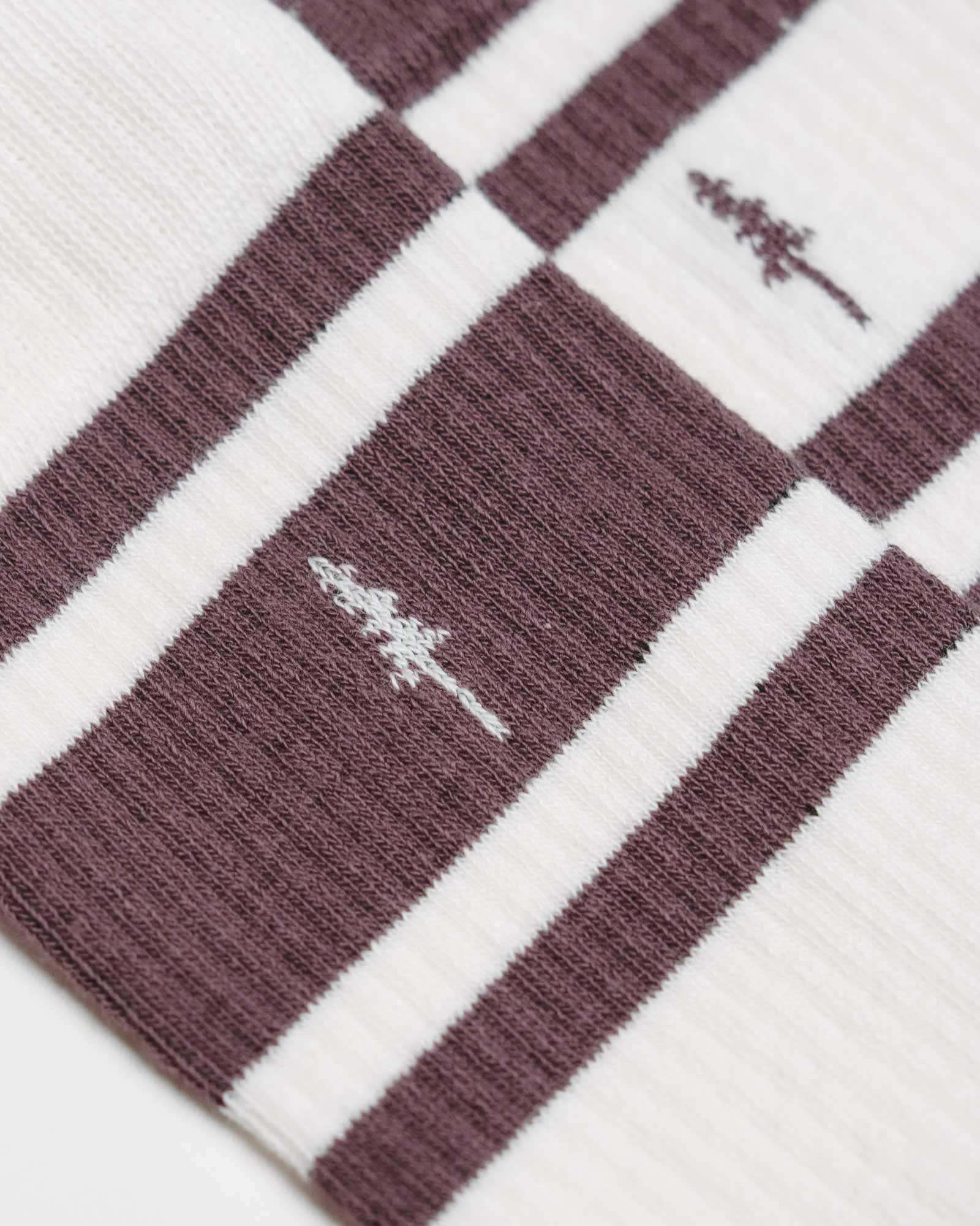 TreeSocks Ribbed Striped 2-Pack Cocoa-Off White