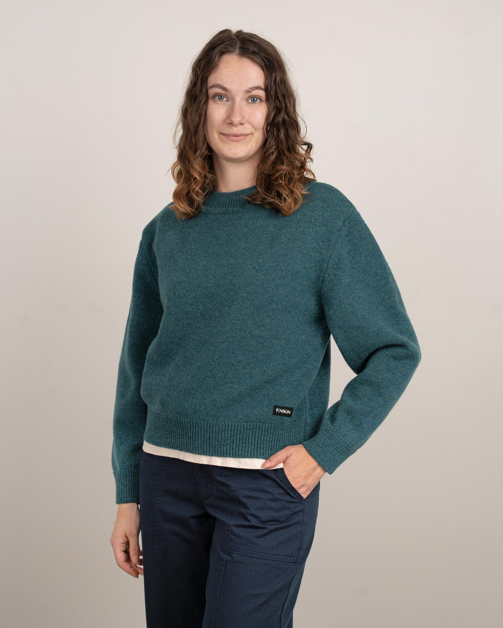 TreePullover Reclaimed Wool Women Marine Teal