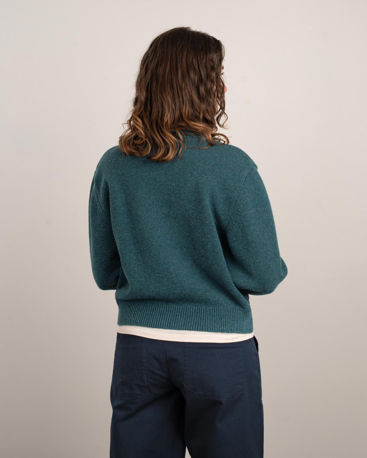 TreePullover Reclaimed Wool Women Marine Teal