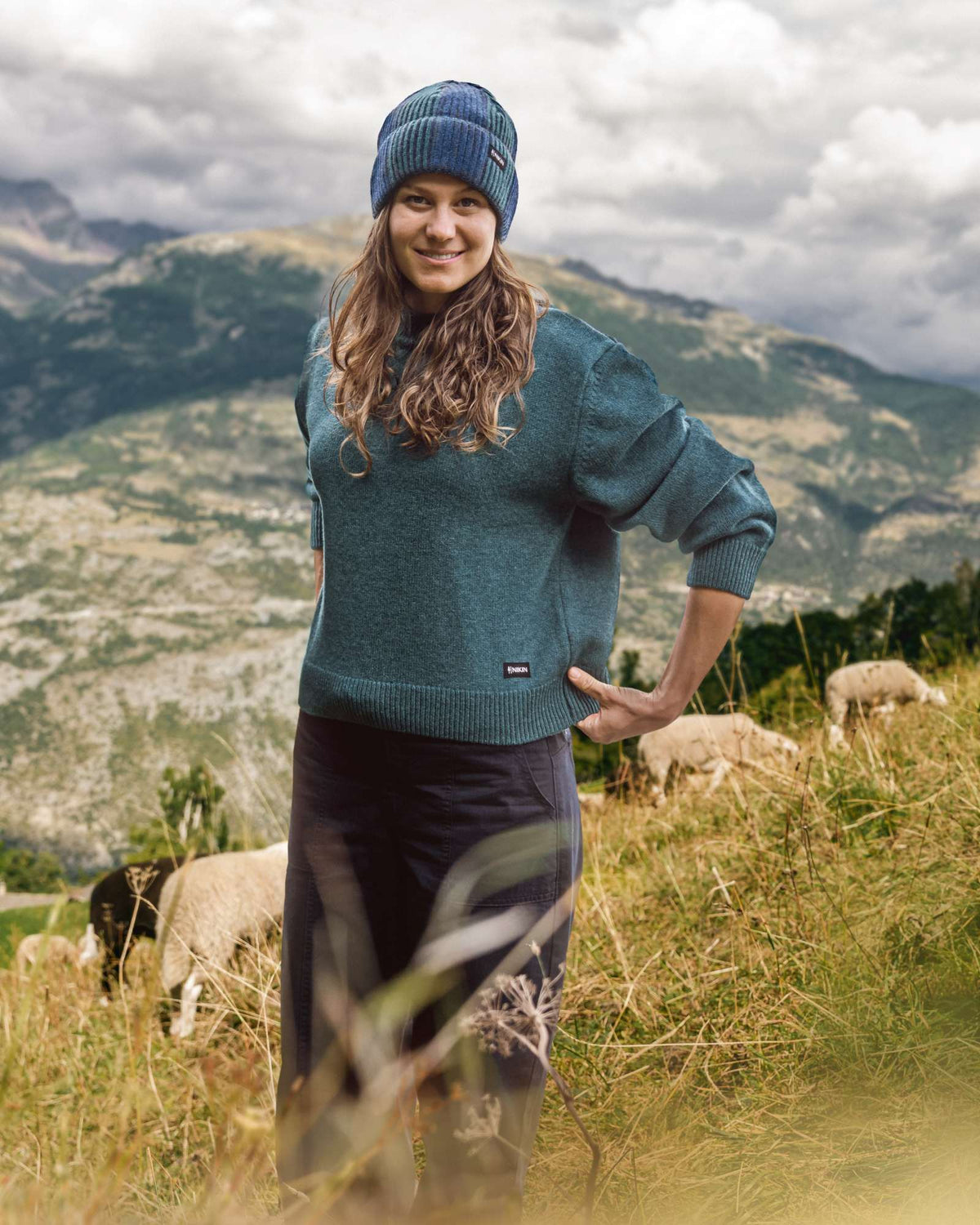 TreePullover Reclaimed Wool Women Marine Teal