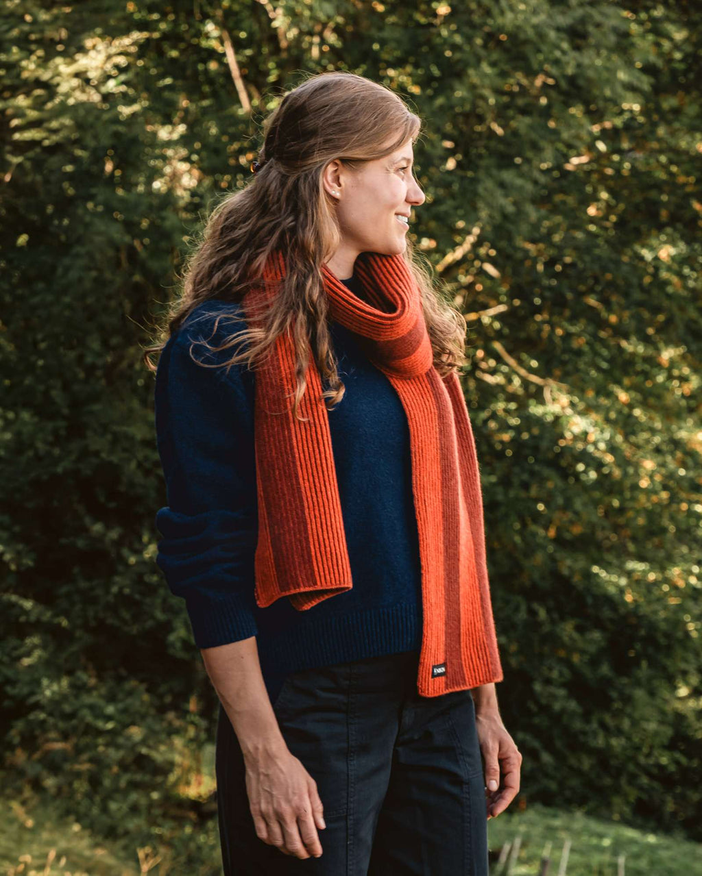 TreeScarf Reclaimed Wool Deep Orange-Tuscan Red