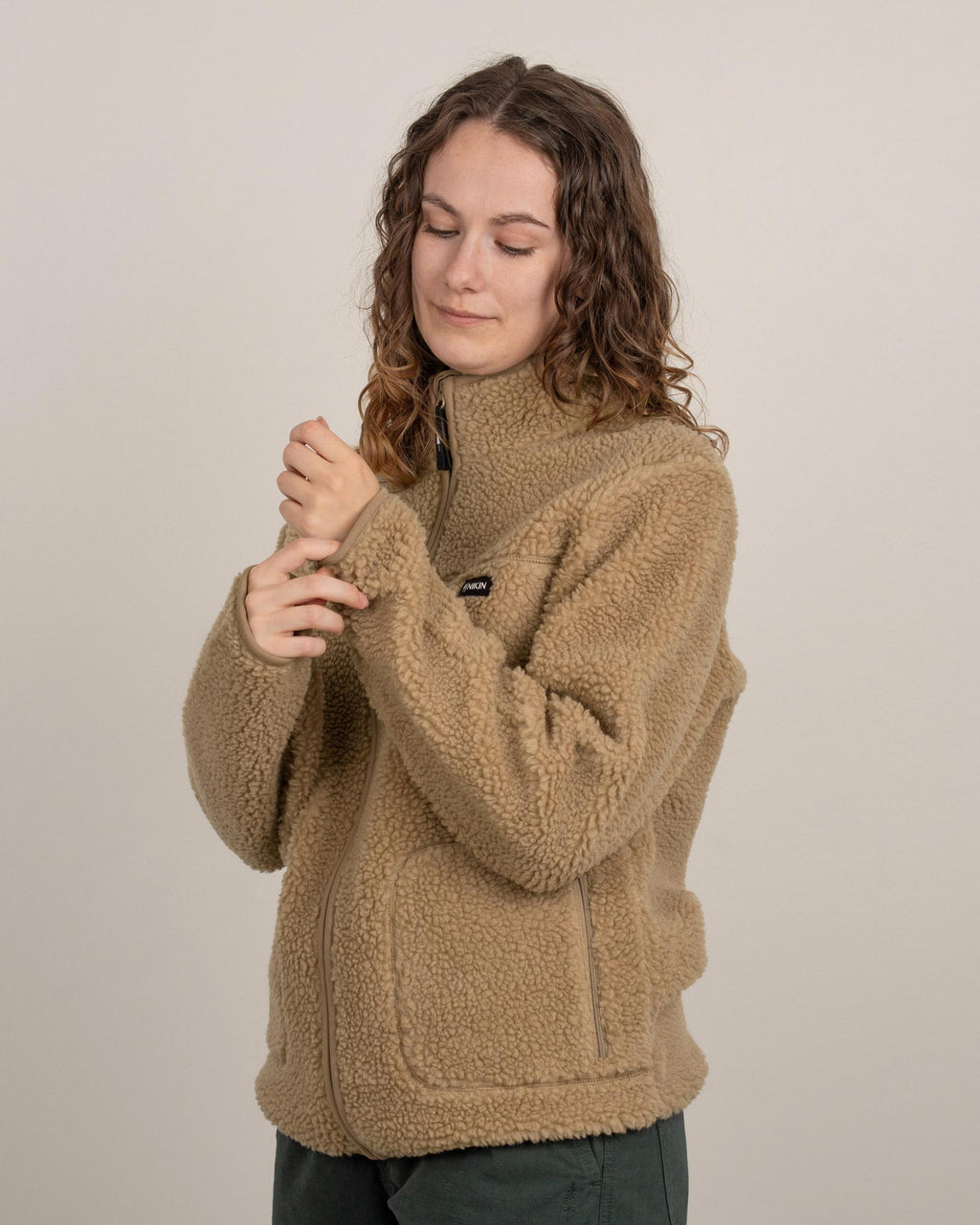 TreeJacket Wool Teddy Olive Fog