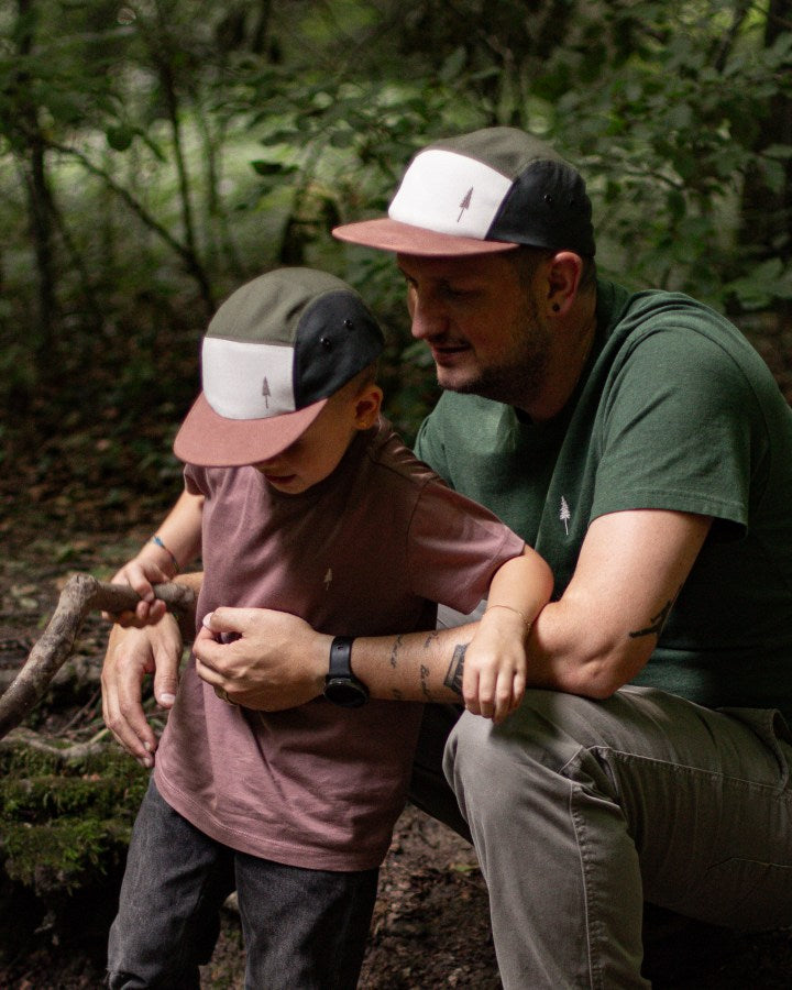 NIKIN TreeCap 5 Panel Colorblock Multicolor Cap, Unisex, Erwachsene & Kinder, im Outdoor-Einsatz, Grün.