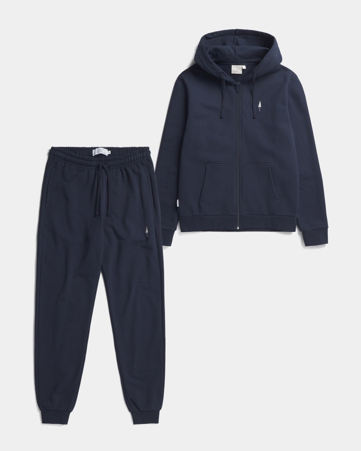 NIKIN Lot de survêtements pour homme, bleu marine, durable, photographié à plat sur fond blanc.