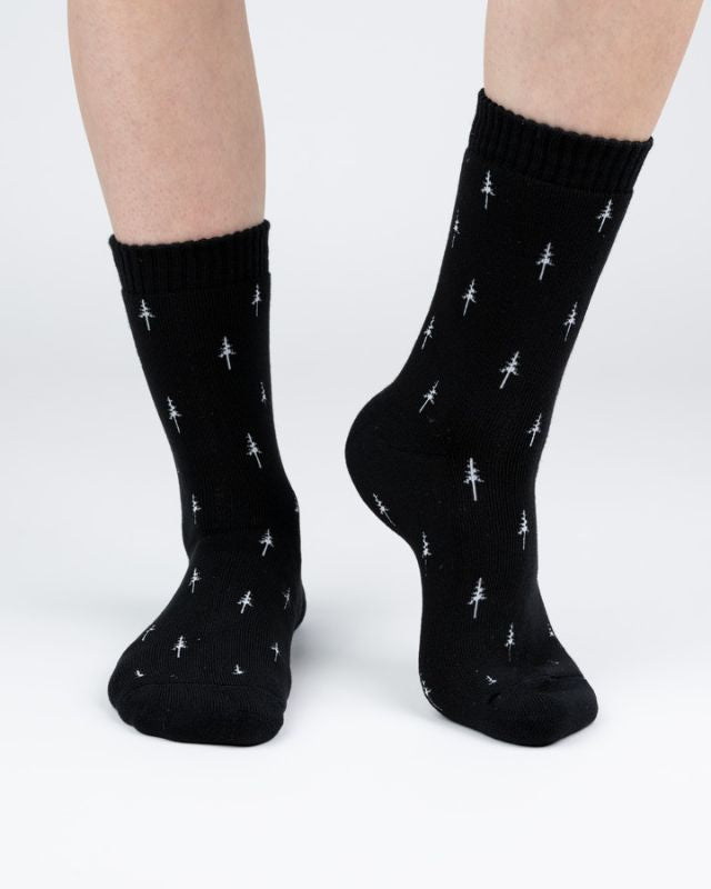 TreeSocks Cosy Allover Black - SOCKS - NIKIN
