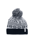 Treeanie Knitted Norwegian Pom Pom Kids - Light Grey Mel-Navy - BEANIE - NIKIN